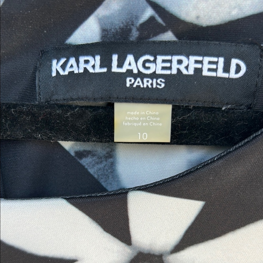 Karl Lagerfeld Black and White Sleeveless Sheath Dress - Picture 5 of 10